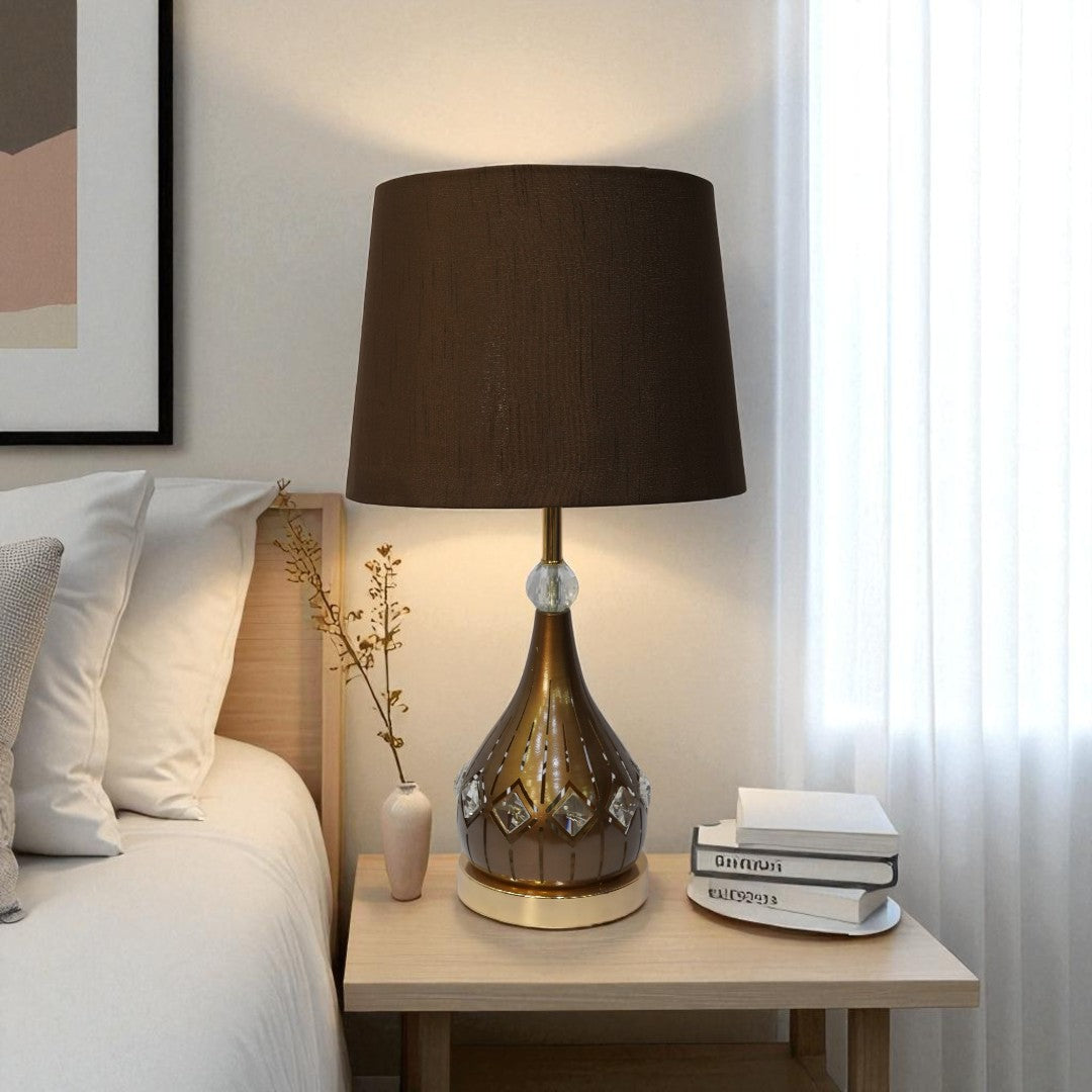 Regent Dual-Post Brass LED Desk Lamp